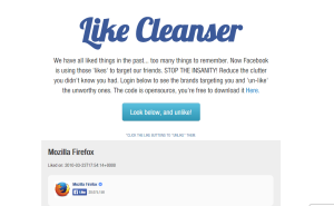 Like Cleanser para eliminar like de facebook