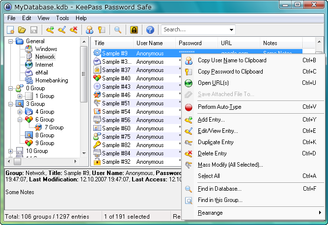 Administrador de contraseñas KeePass