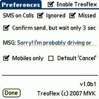 Responder llamadas con un SMS en Palm Treo