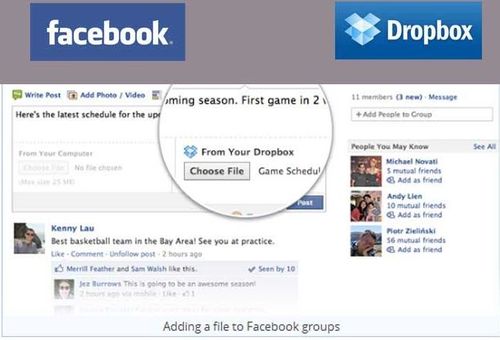 compartir facebook dropbox