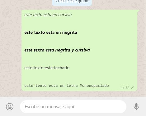 Cambiar el tipo de letra en WhatsApp