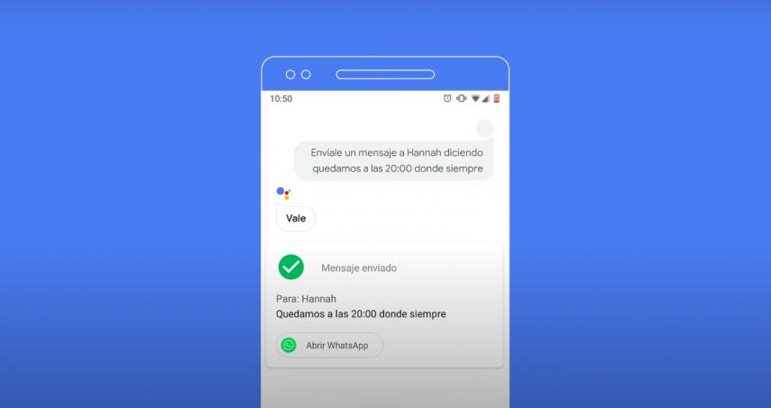 asistente virtual ok google enviar mensaje