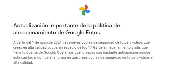 Google fotos dejara de ser gratis