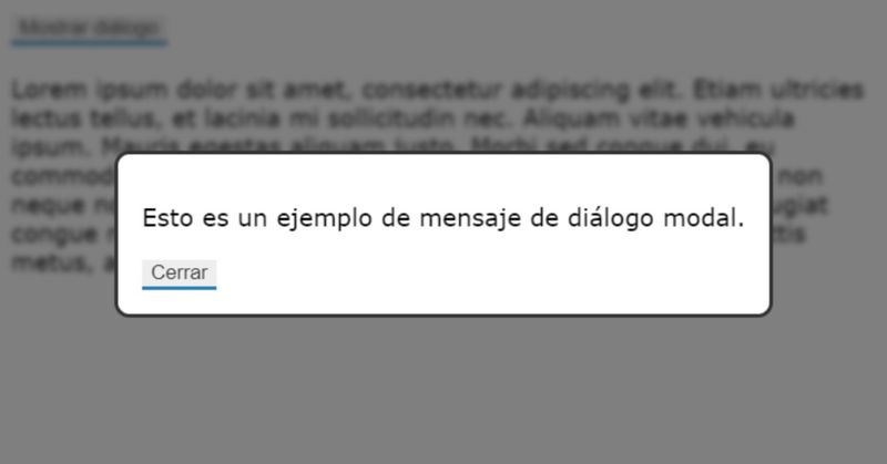 diálogo modal en HTML